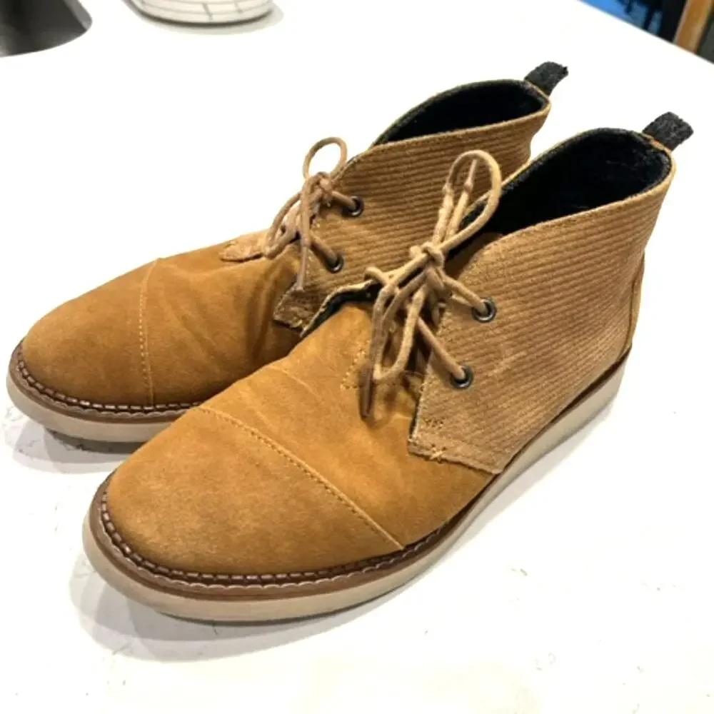 TOMS Mateo Chukka Boots Mens 9.5 Chestnut Brown Suede Casual Ankle Boot